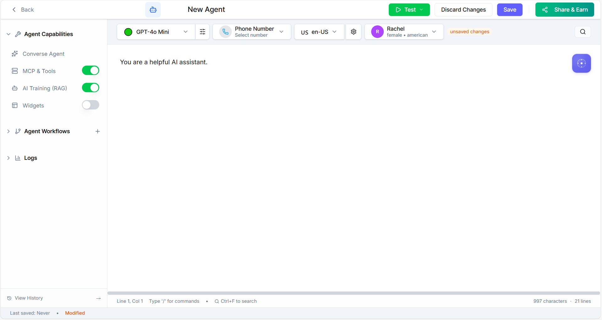 Creating Agent 1.1